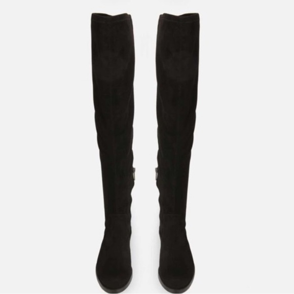 Kenneth Cole Reaction Wind-Y Over the Knee Black Suede Boots - Picture 3 of 16